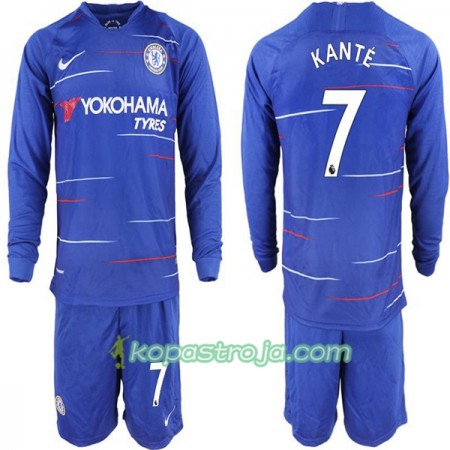 Billiga Fotbollströjor Chelsea Kante 7 Barn Hemma tröja 2018/19 Långärmad